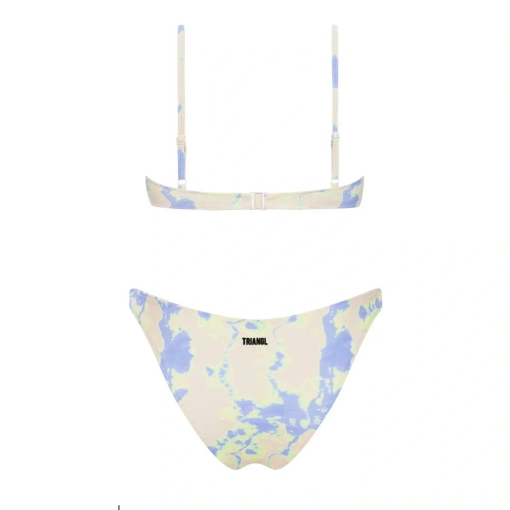 triangl swimwear Pastel Tie-Dye Blue & Cream Bikini